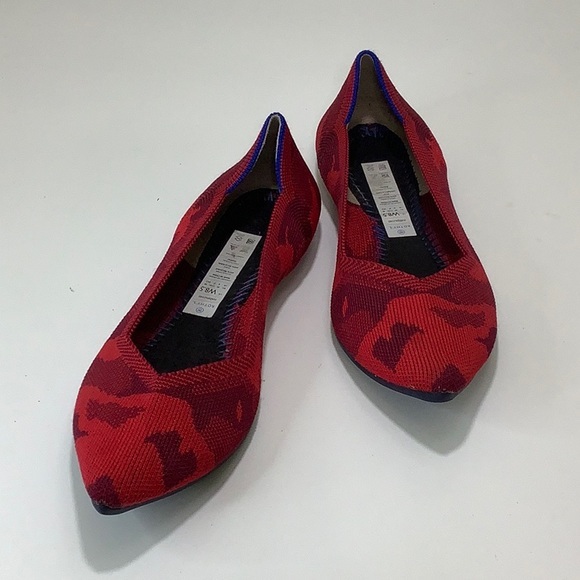 Rothy’s Red Camo the point ballet flats size 8.5 EUC - Picture 7 of 13